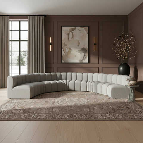 Briar Grey 162 Boucle Fabric Upholstered Modular Sectional, 8-Piece