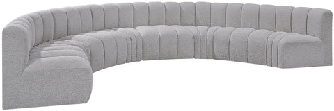 Briar Grey 162 Boucle Fabric Upholstered Modular Sectional, 8-Piece