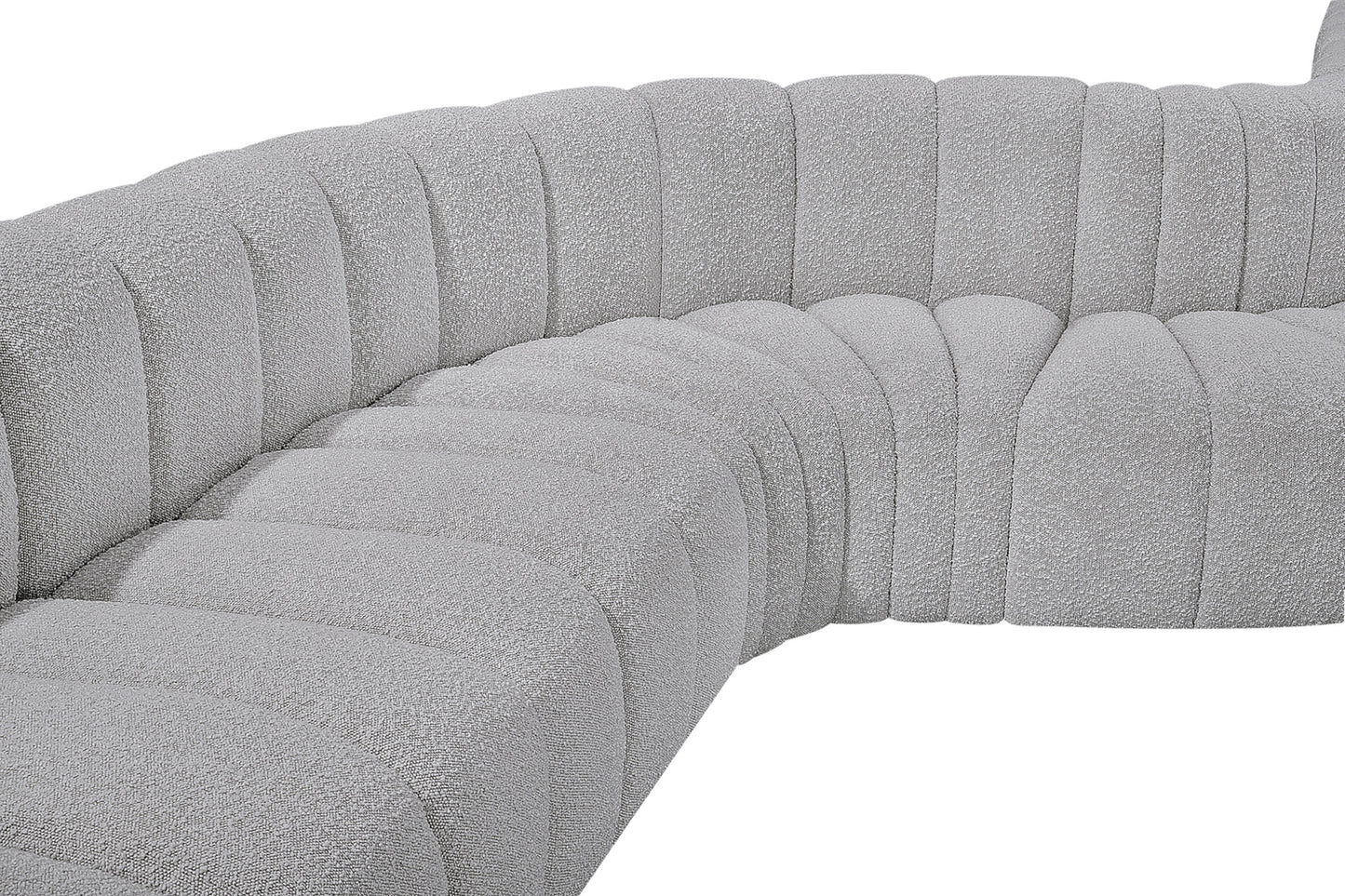 zara grey boucle fabric modular sofa s8b