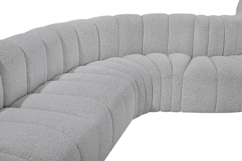 Briar Grey 162 Boucle Fabric Upholstered Modular Sectional, 8-Piece