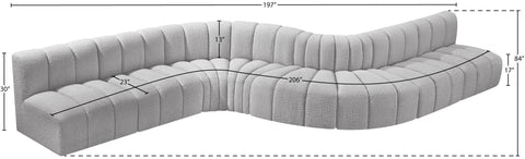 Briar Grey 197 Boucle Fabric Upholstered Modular Sectional, 8-Piece