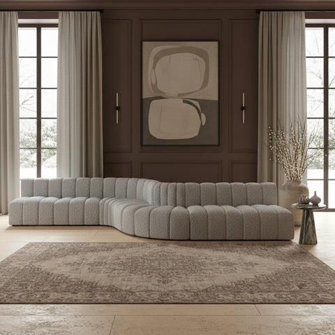 Briar Grey 197 Boucle Fabric Upholstered Modular Sectional, 8-Piece
