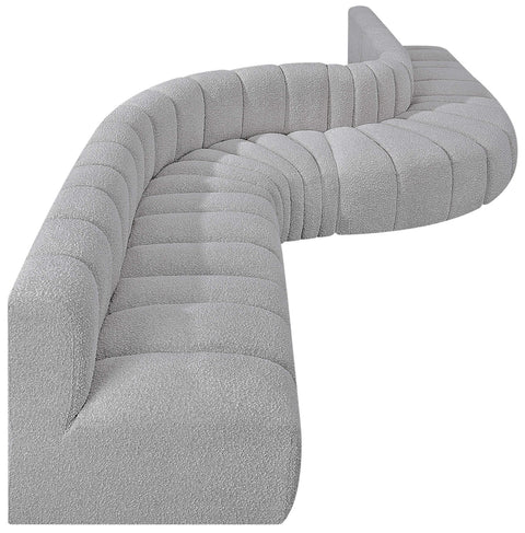 Briar Grey 197 Boucle Fabric Upholstered Modular Sectional, 8-Piece