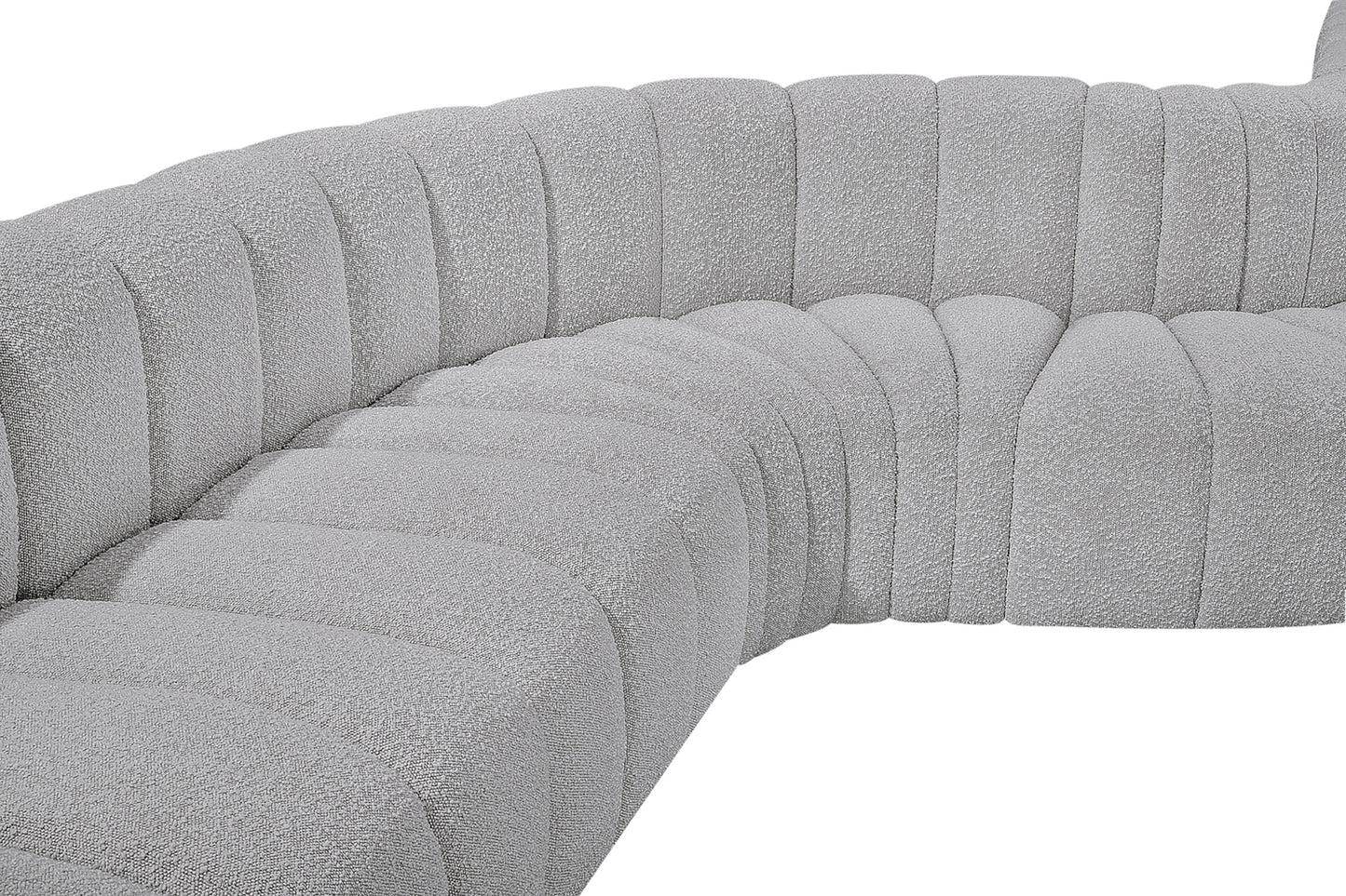 zara grey boucle fabric modular sofa s8c