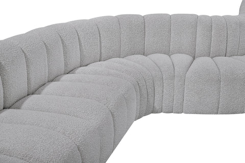 Briar Grey 197 Boucle Fabric Upholstered Modular Sectional, 8-Piece