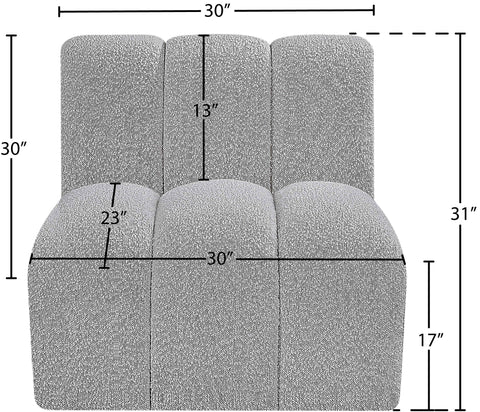 Briar Grey Boucle Fabric Upholstered Modular Straight Chair, 1 Piece