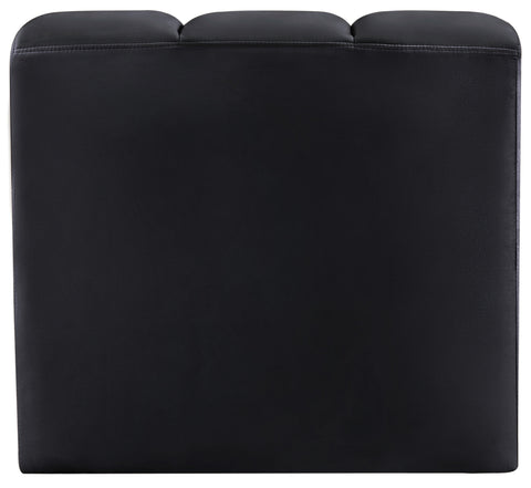 Briar Black Velvet Upholstered Modular Curved Corner Chair, 1 Piece