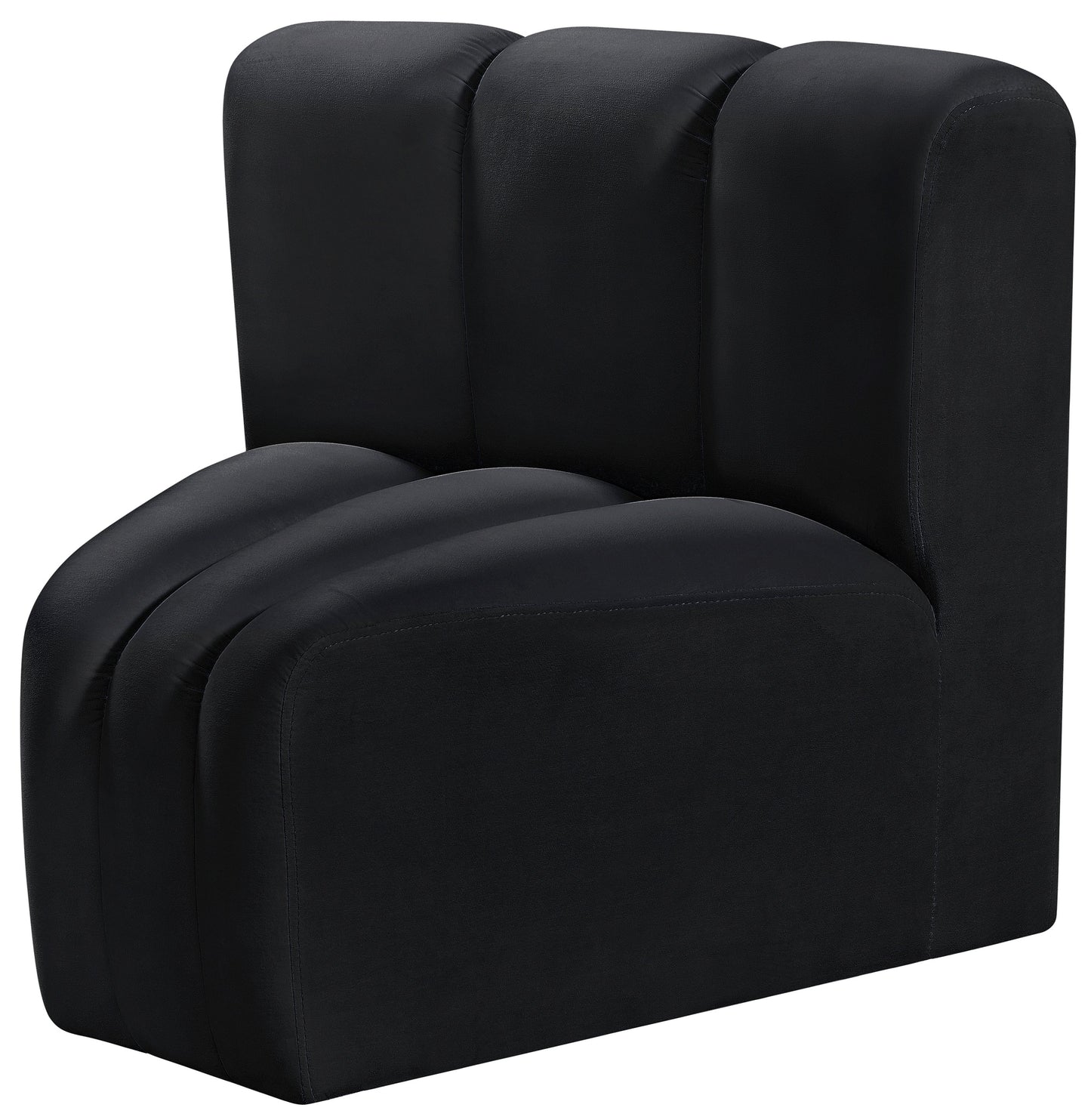 zara black velvet curved corner cc