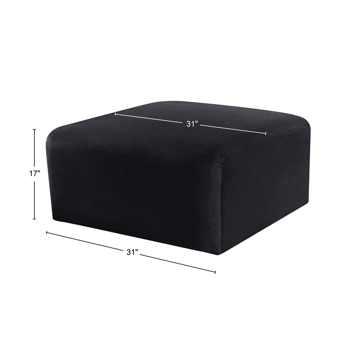 zara black velvet ottoman ott