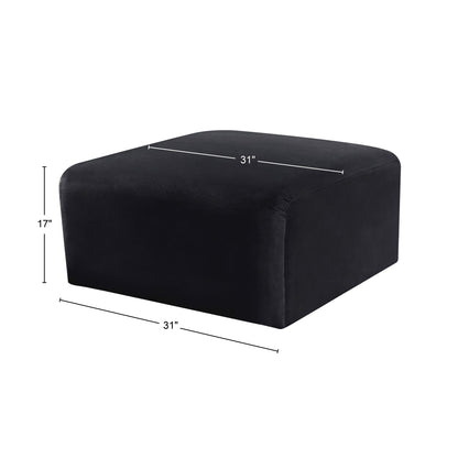 Zara Black Velvet Ottoman Ott