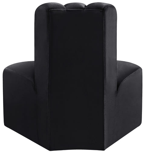 Briar Black Velvet Upholstered Modular Reverse Corner Chair, 1 Piece