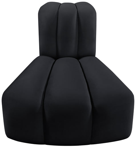Briar Black Velvet Upholstered Modular Reverse Corner Chair, 1 Piece