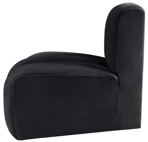 Briar Black Velvet Upholstered Modular Reverse Corner Chair, 1 Piece