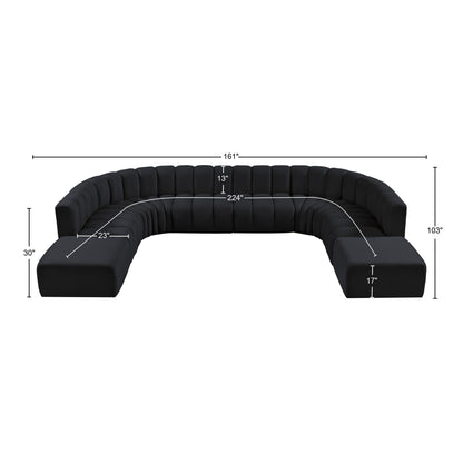 Zara Black Velvet Modular Sofa S10A