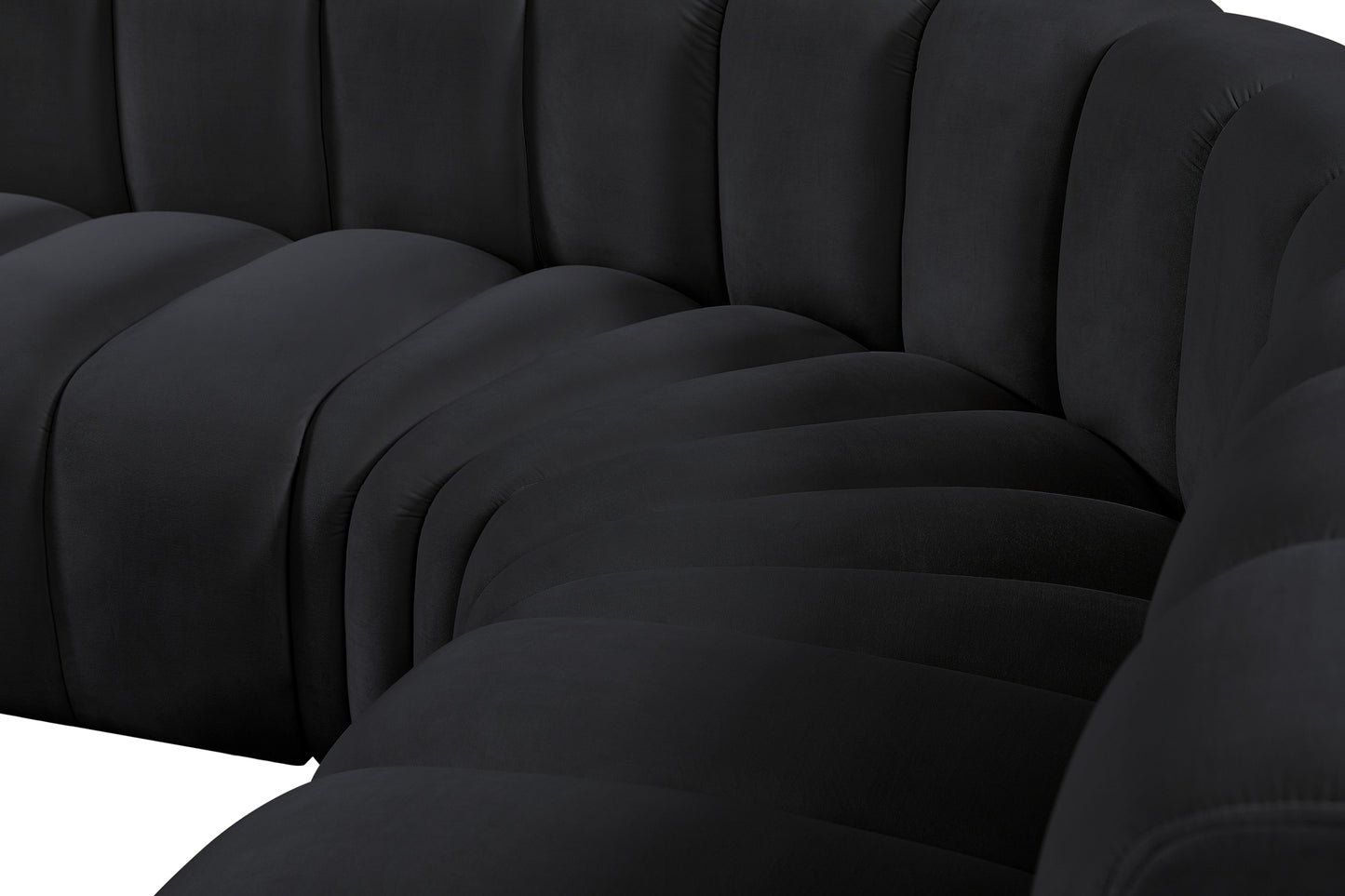 zara black velvet modular sofa s10a