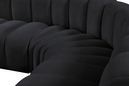 Zara Black Velvet Modular Sofa S10A