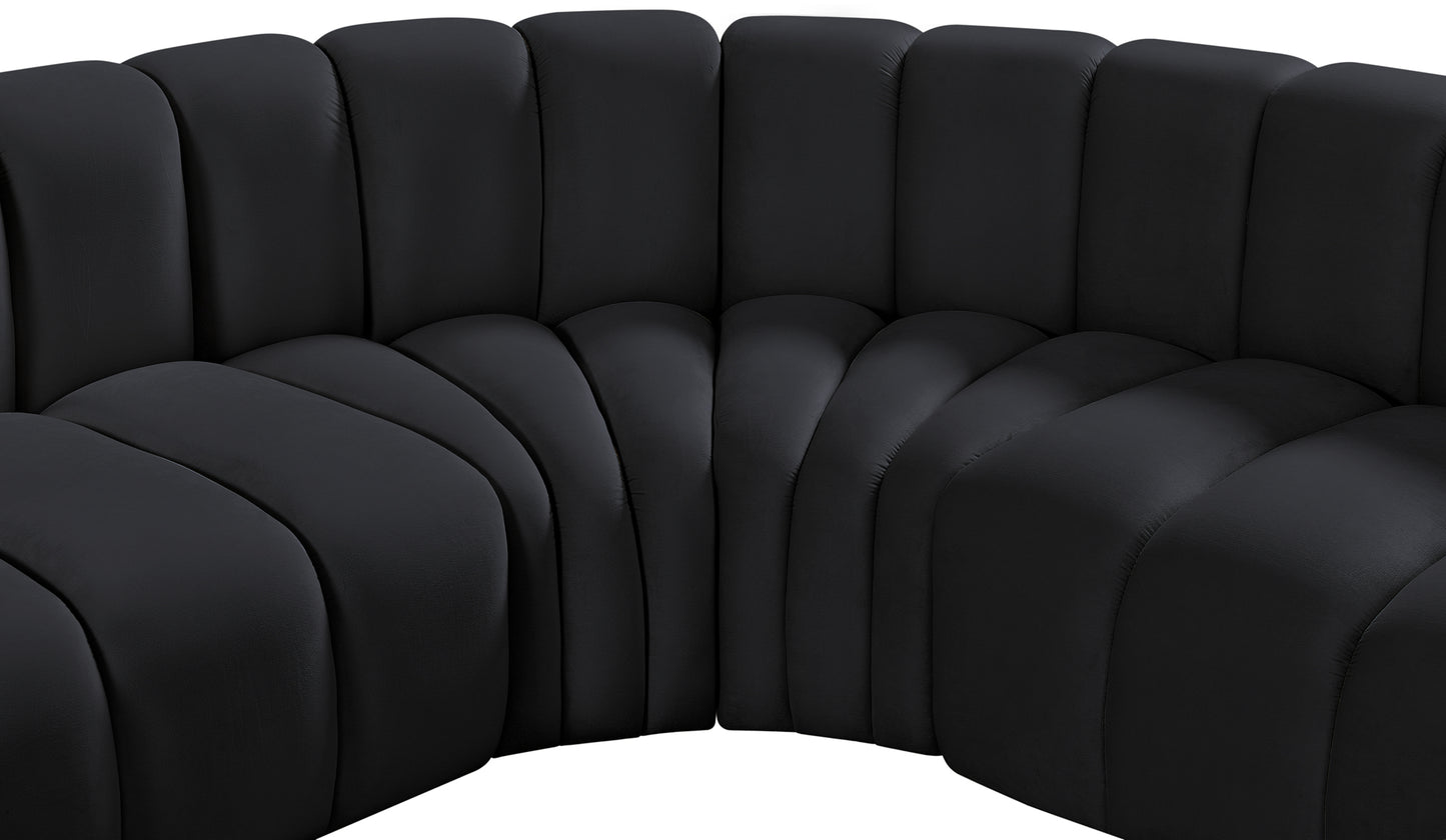 zara black velvet modular sofa s10a