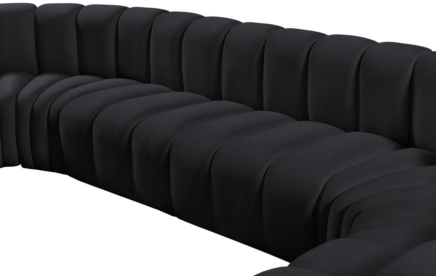 zara black velvet modular sofa s10a