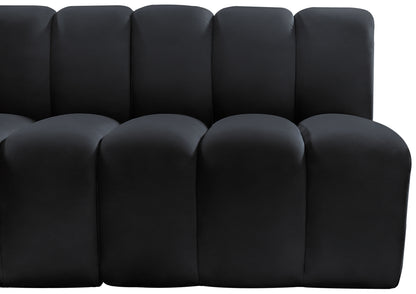 Zara Black Velvet Modular Sofa S10A