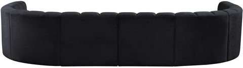 Briar Black 161 Velvet Upholstered Modular Sectional, 10-Piece