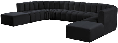 Zara Black Velvet Modular Sofa S10A