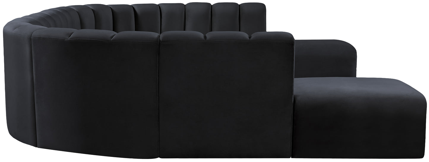 zara black velvet modular sofa s10a