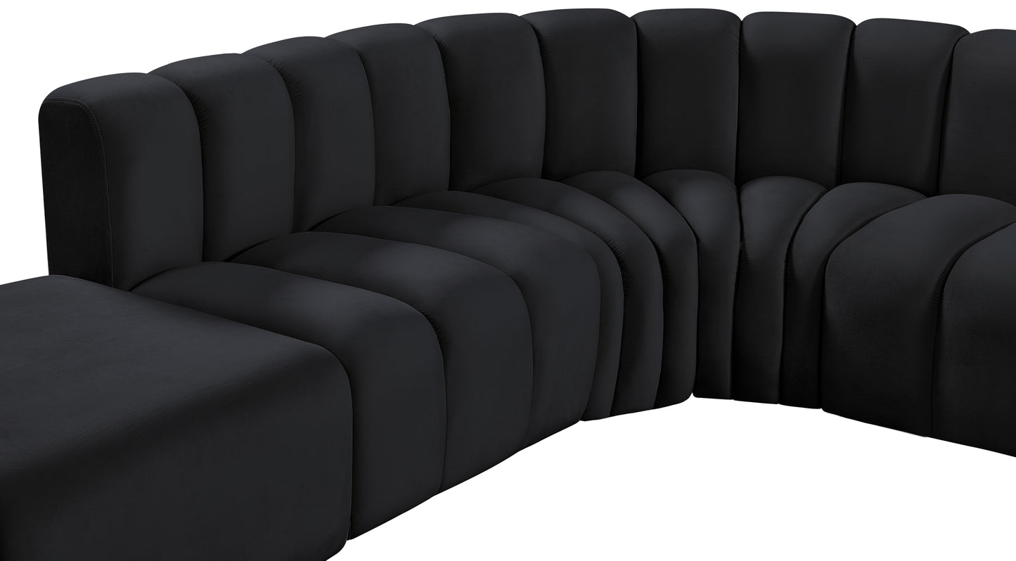 zara black velvet modular sofa s10a