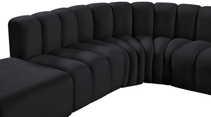 Zara Black Velvet Modular Sofa S10A