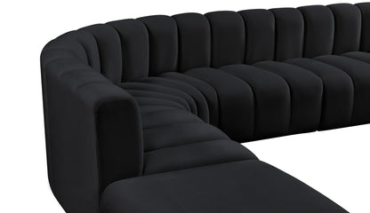 Zara Black Velvet Modular Sofa S10A