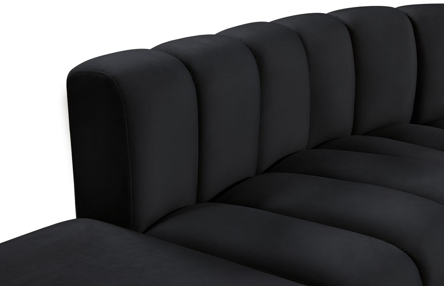 zara black velvet modular sofa s10a