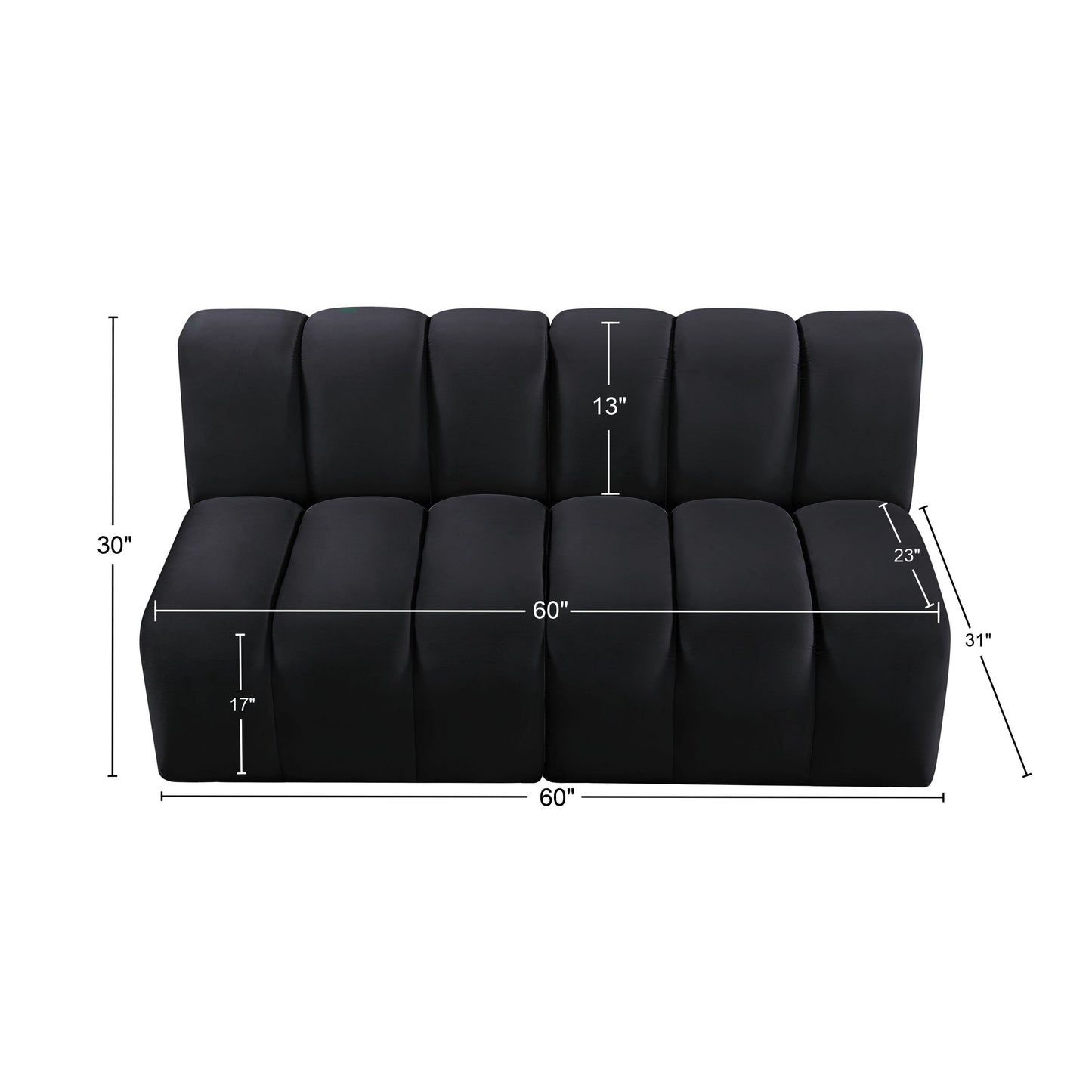 zara black velvet modular sofa s2a