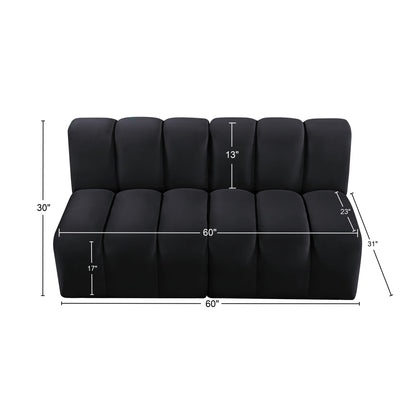 Zara Black Velvet Modular Sofa S2A