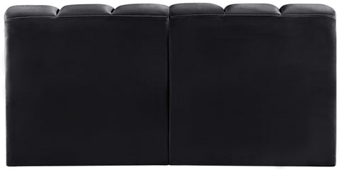 Briar Black 60 Velvet Upholstered Modular Sectional , 2-Piece (Style 1)
