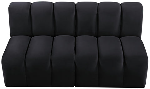 Briar Black 60 Velvet Upholstered Modular Sectional , 2-Piece (Style 1)