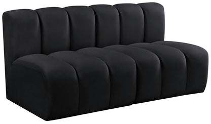 Zara Black Velvet Modular Sofa S2A