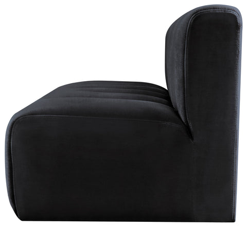 Briar Black 60 Velvet Upholstered Modular Sectional , 2-Piece (Style 1)