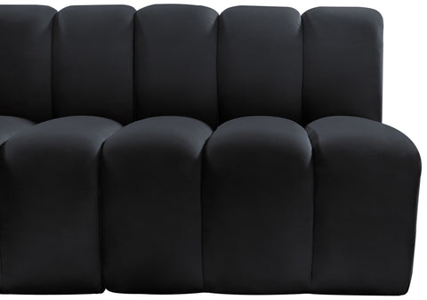 Briar Black 60 Velvet Upholstered Modular Sectional , 2-Piece (Style 1)