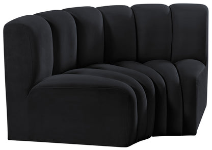 Zara Black Velvet Modular Sofa S2B