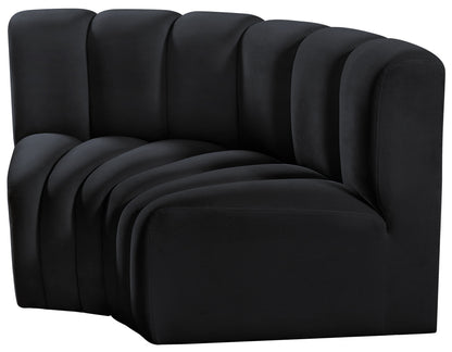 Zara Black Velvet Modular Sofa S2B