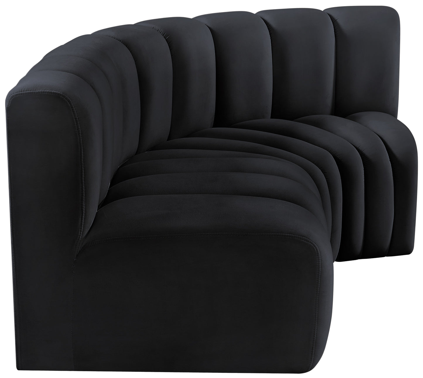 zara black velvet modular sofa s3a