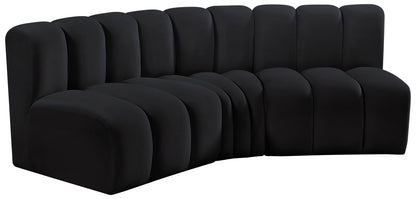 Zara Black Velvet Modular Sofa S3B