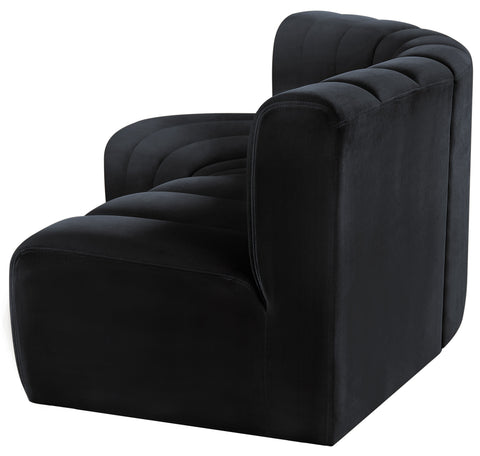 Briar Black 86 Velvet Upholstered Modular Sectional, 3-Piece