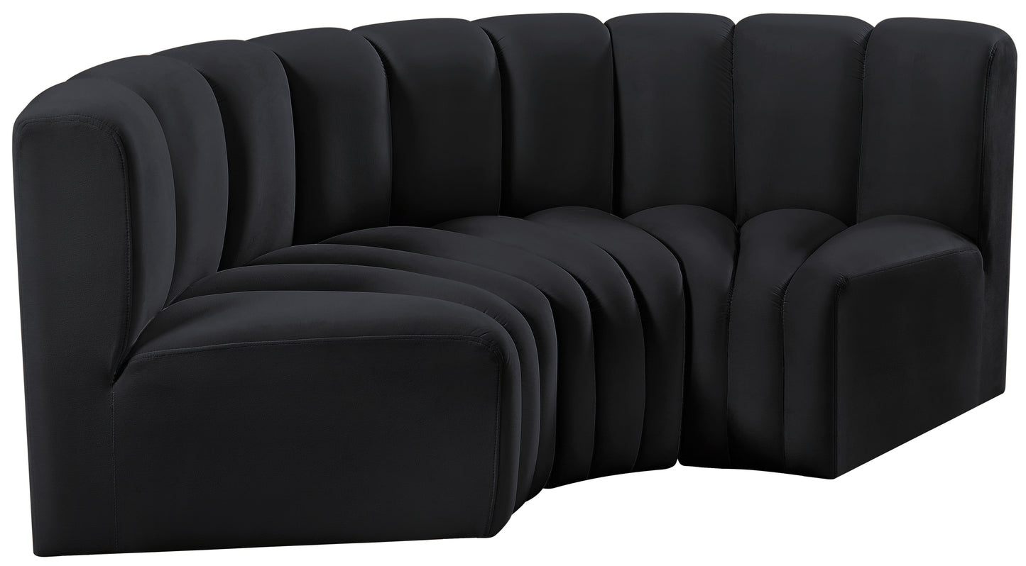 zara black velvet modular sofa s3c