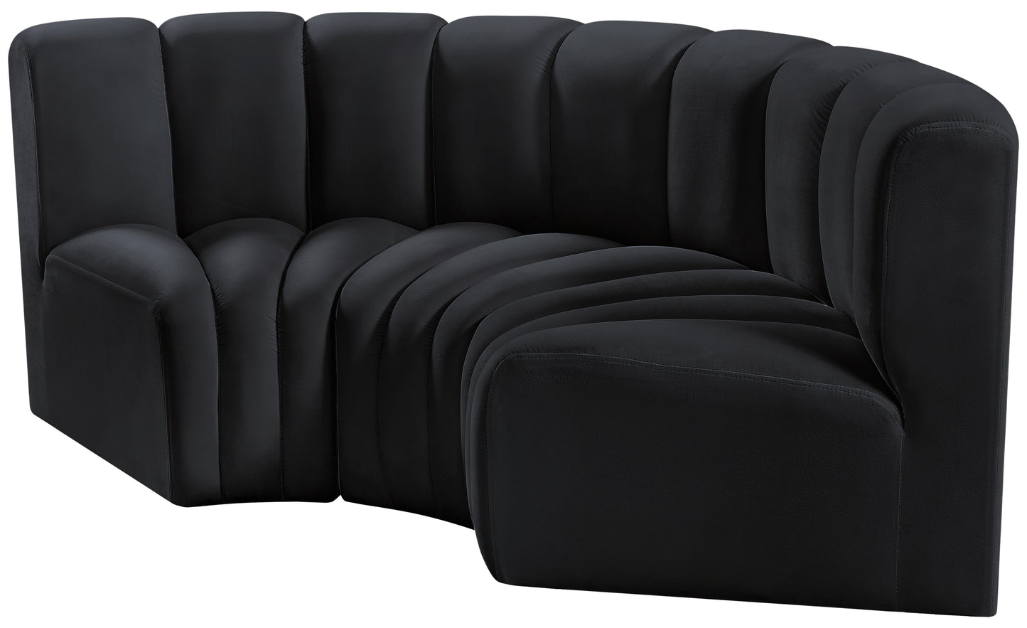 zara black velvet modular sofa s3c