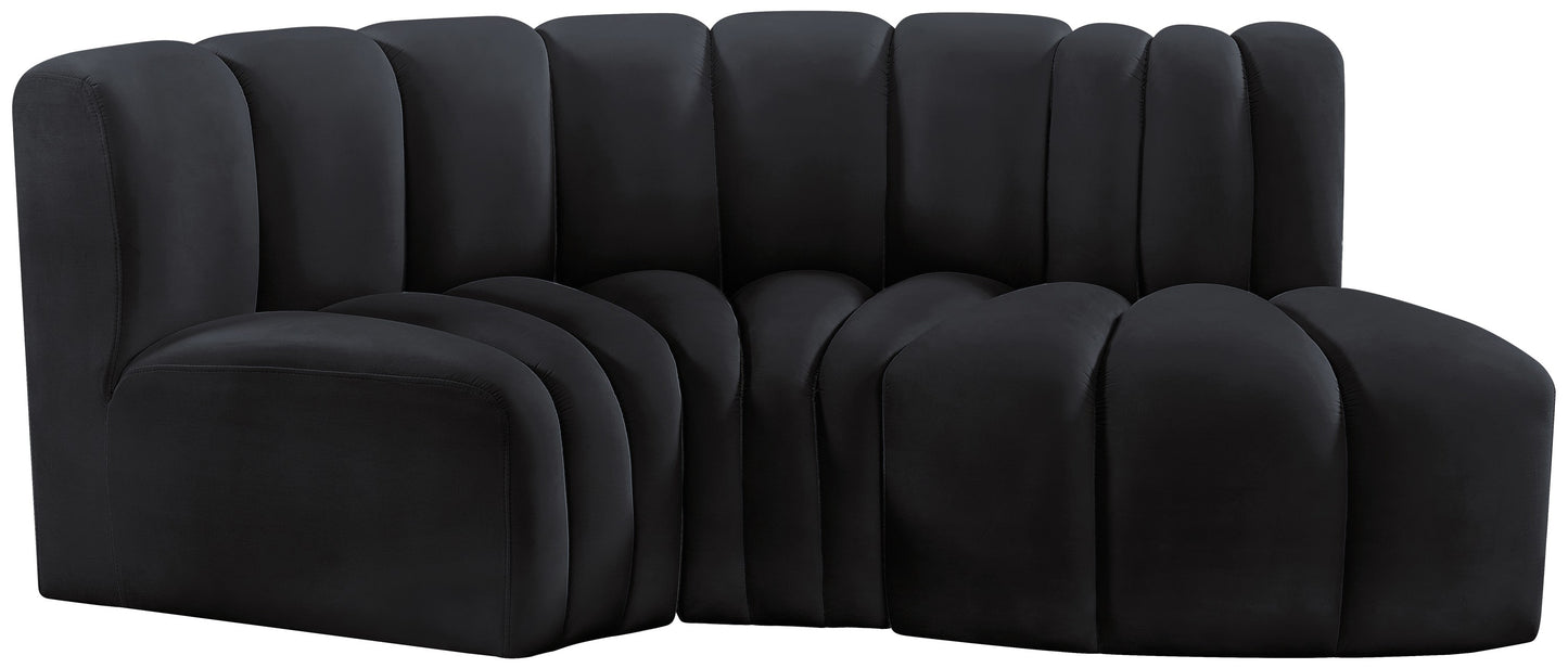 zara black velvet modular sofa s3d