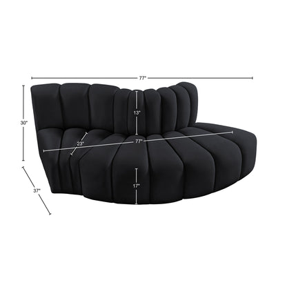 Zara Black Velvet Modular Sofa S3E