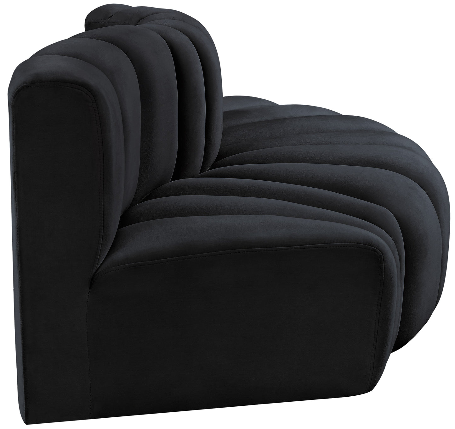 zara black velvet modular sofa s3e