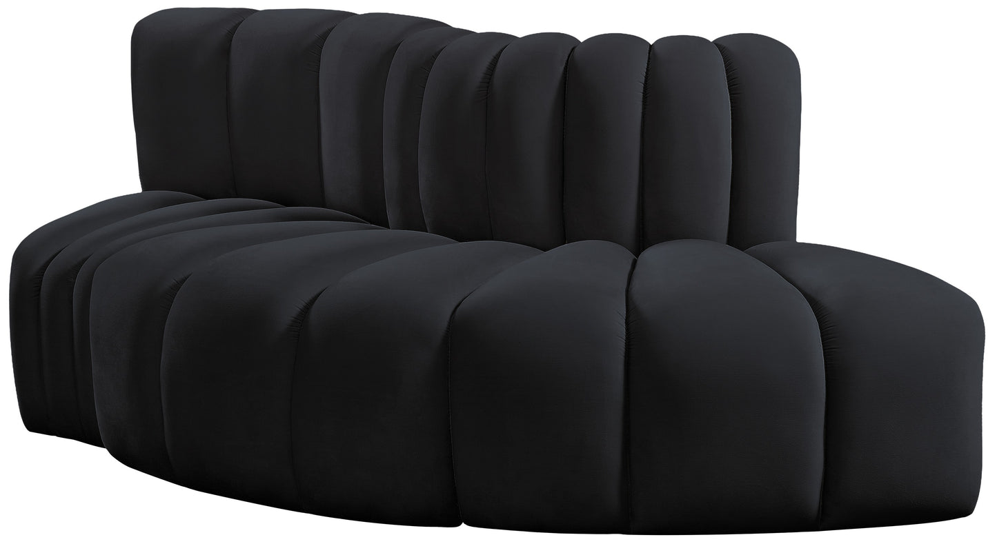 zara black velvet modular sofa s3e