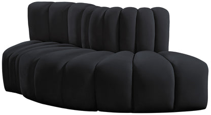 Zara Black Velvet Modular Sofa S3E