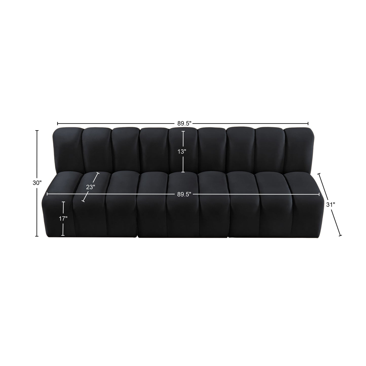 zara black velvet modular sofa s3f